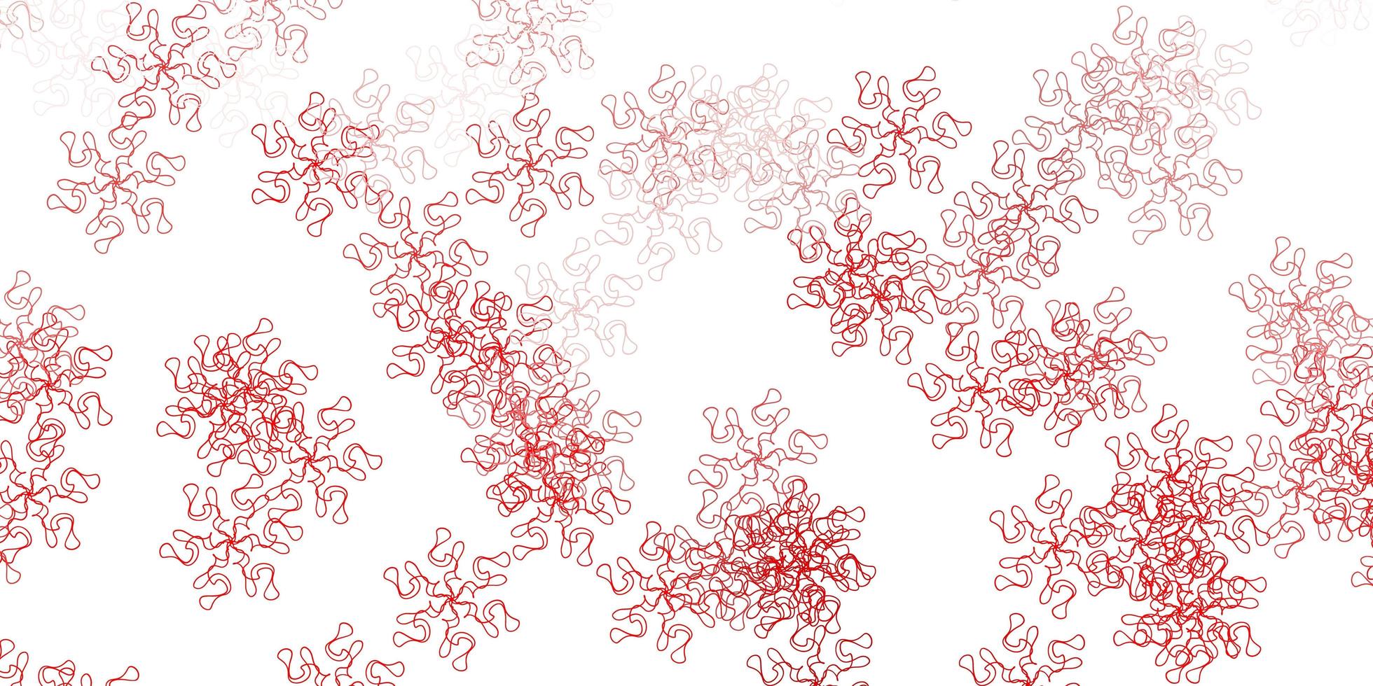 Light orange vector doodle background with flowers.