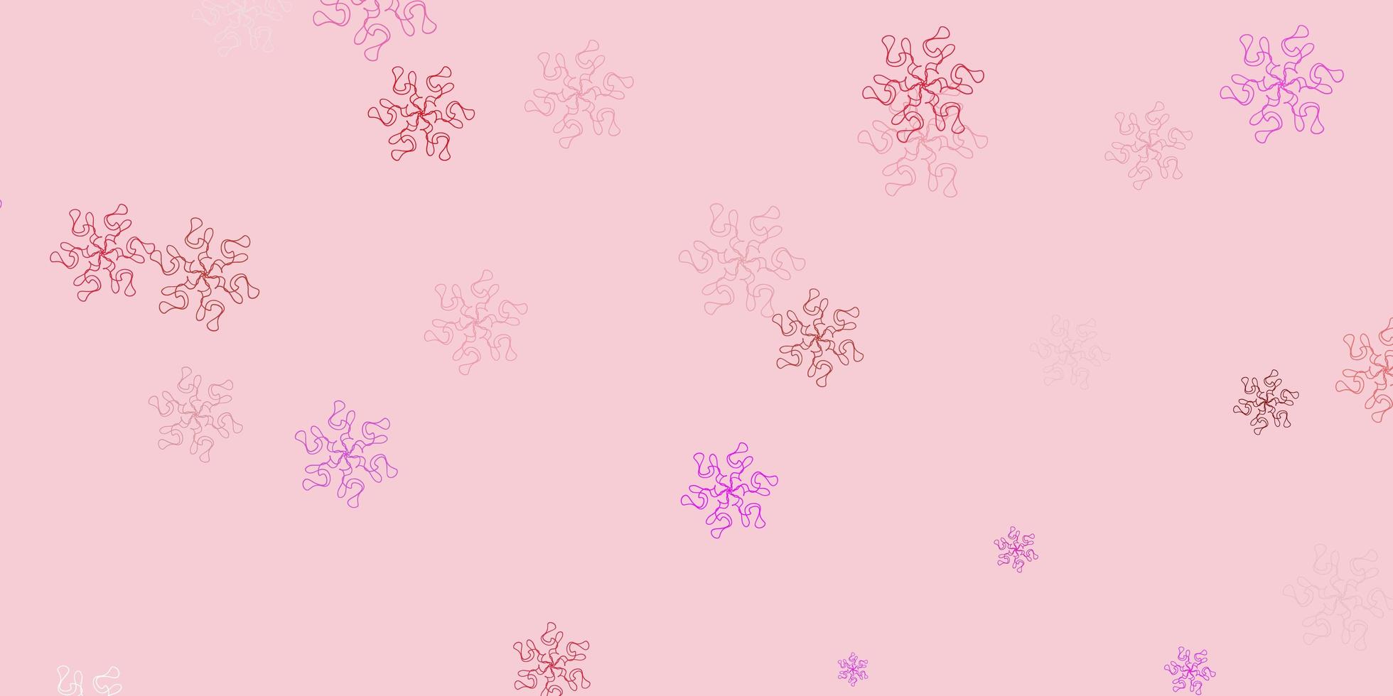 diseño natural de vector violeta claro, rosa con flores.