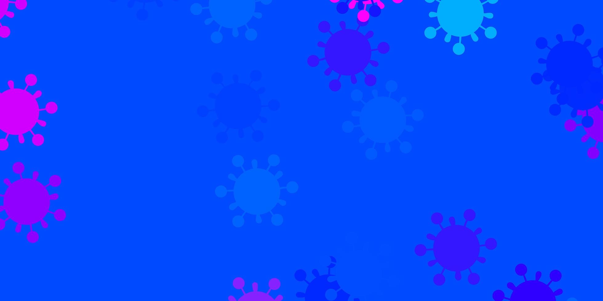 Light pink, blue vector texture with disease symbols.