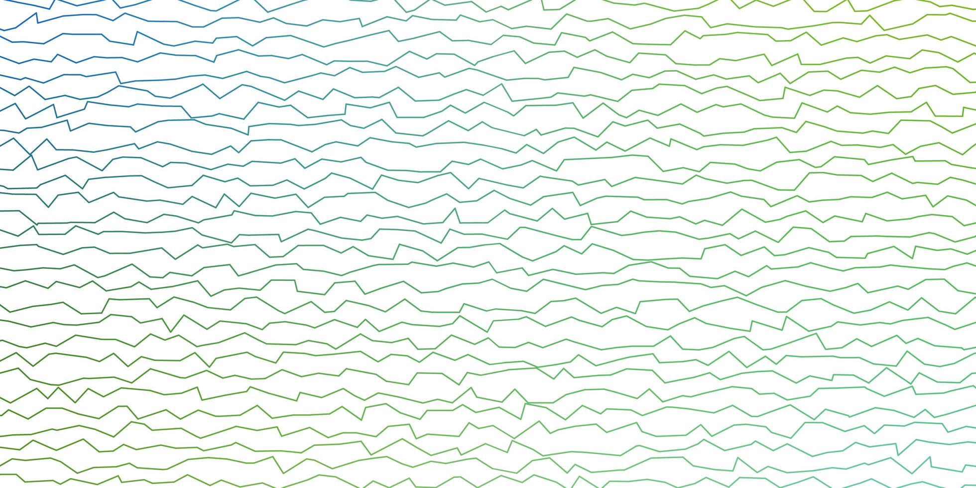Dark Blue, Green vector background with bent lines.
