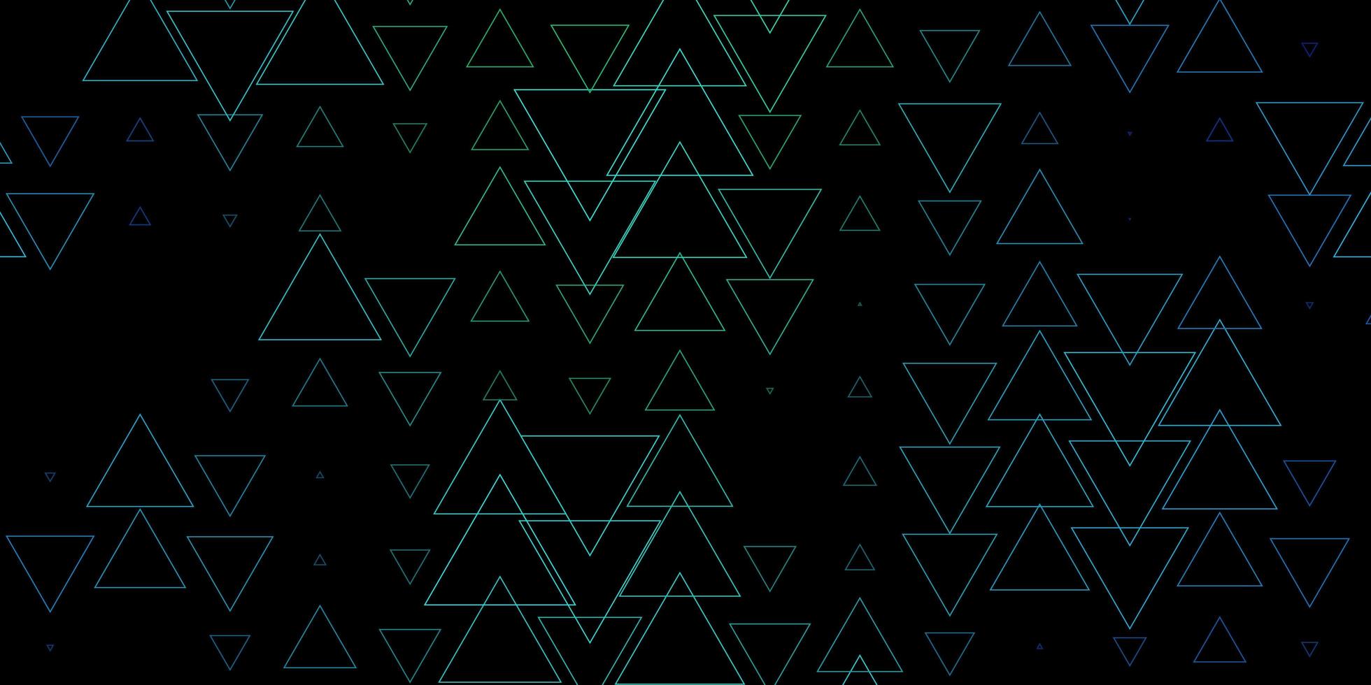 Dark Blue, Green vector template with lines, triangles.