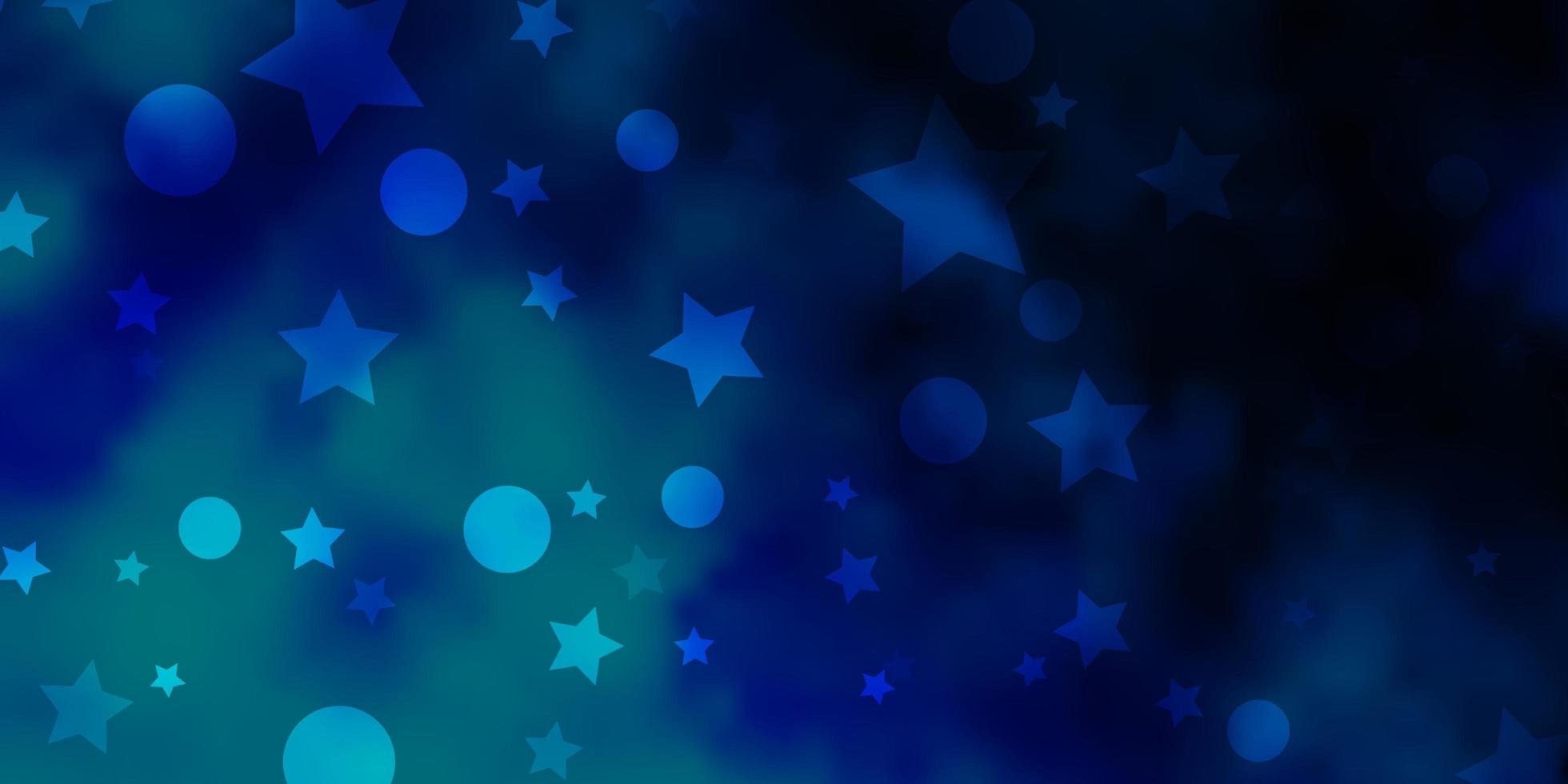 Light BLUE vector background with circles, stars.