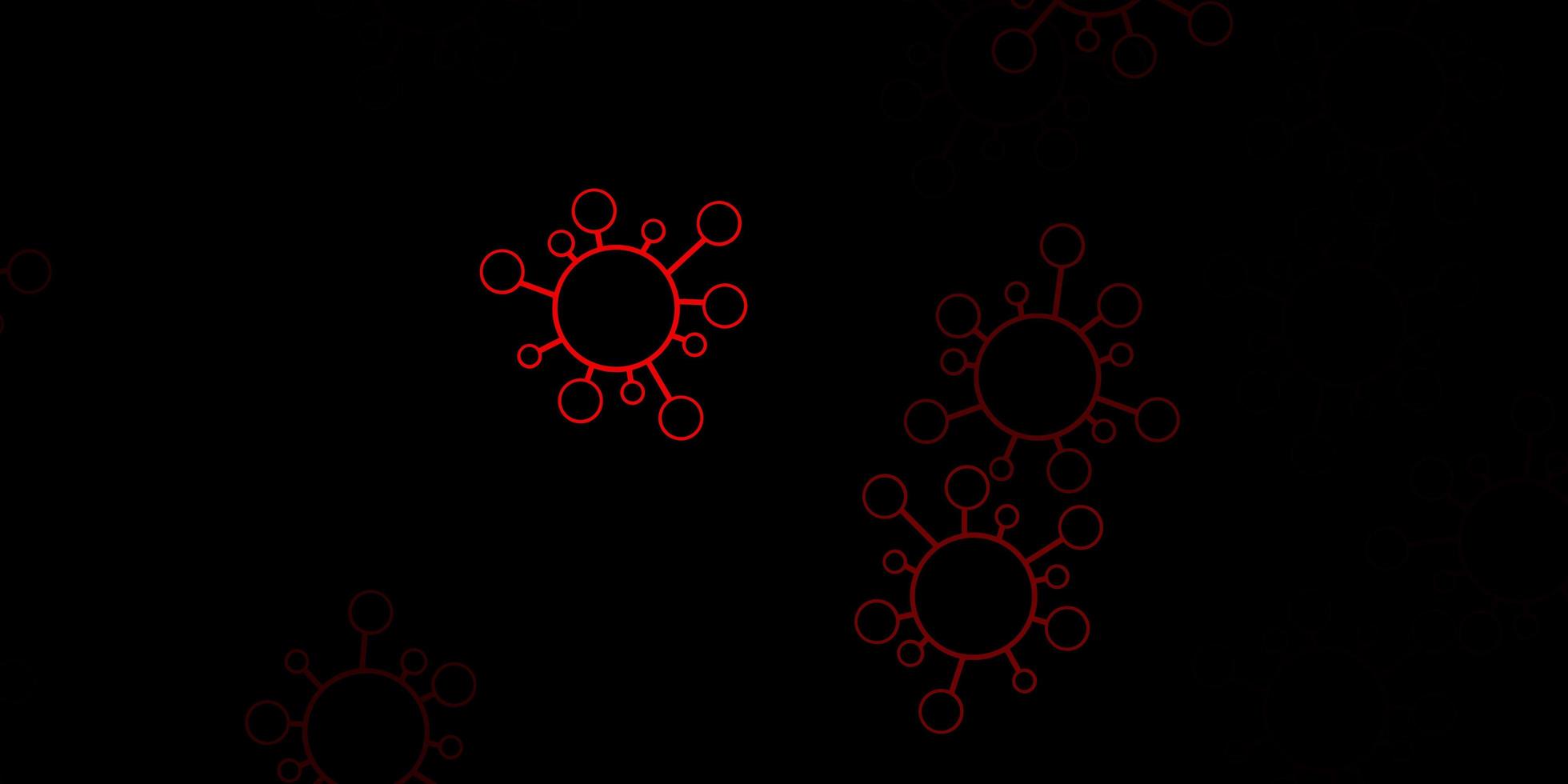 Dark pink, red vector template with flu signs.