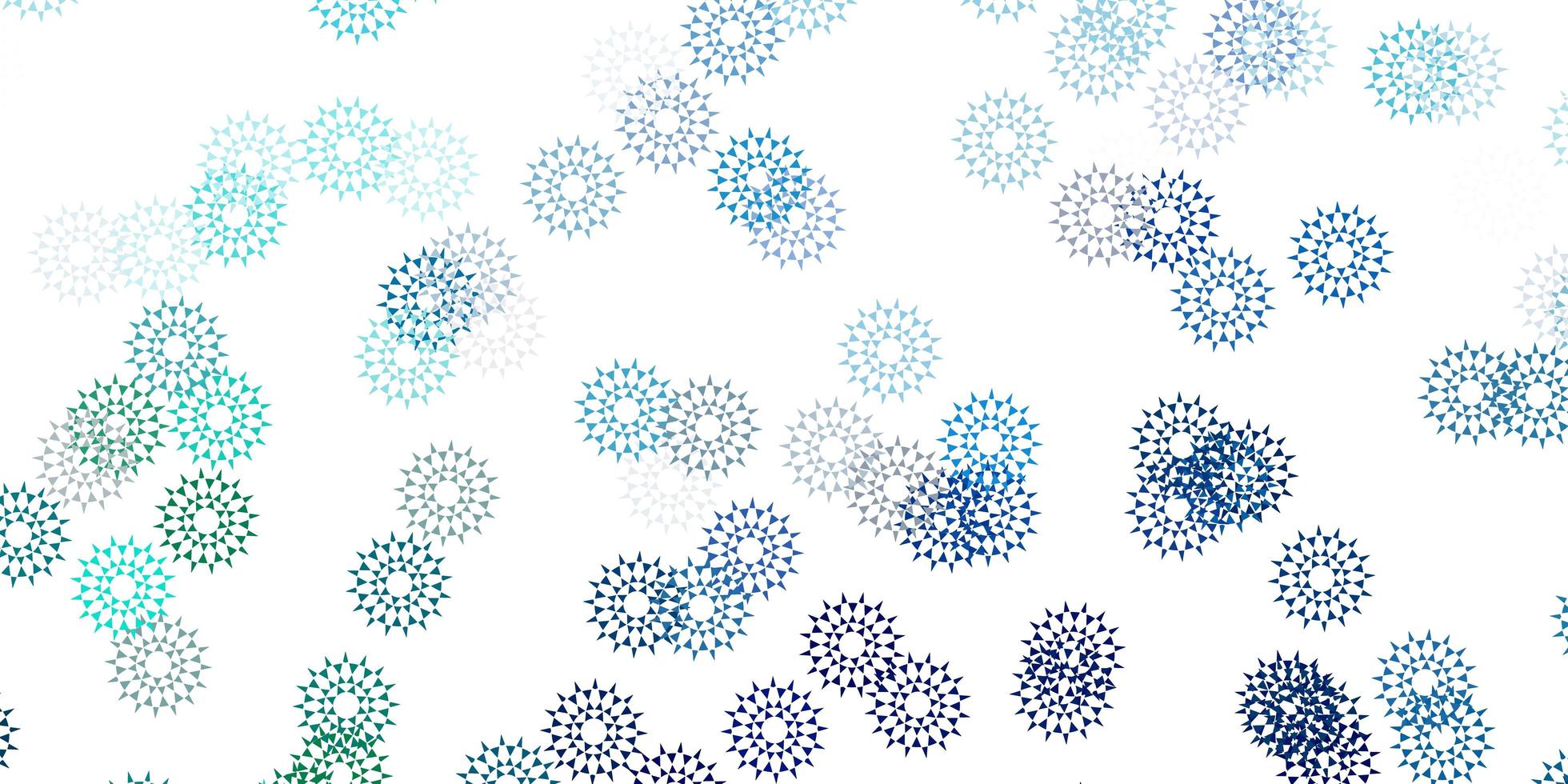 Light blue, green vector doodle texture with flowers.