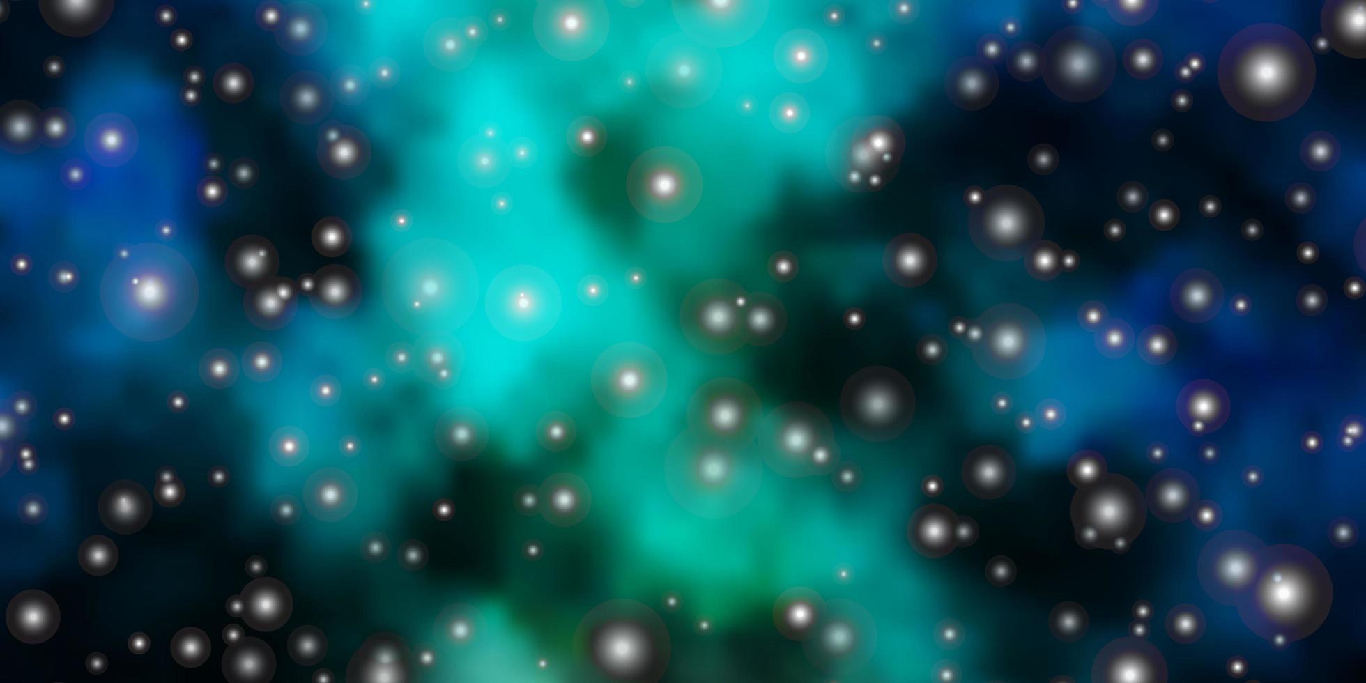 Light Blue, Green vector pattern with abstract stars.