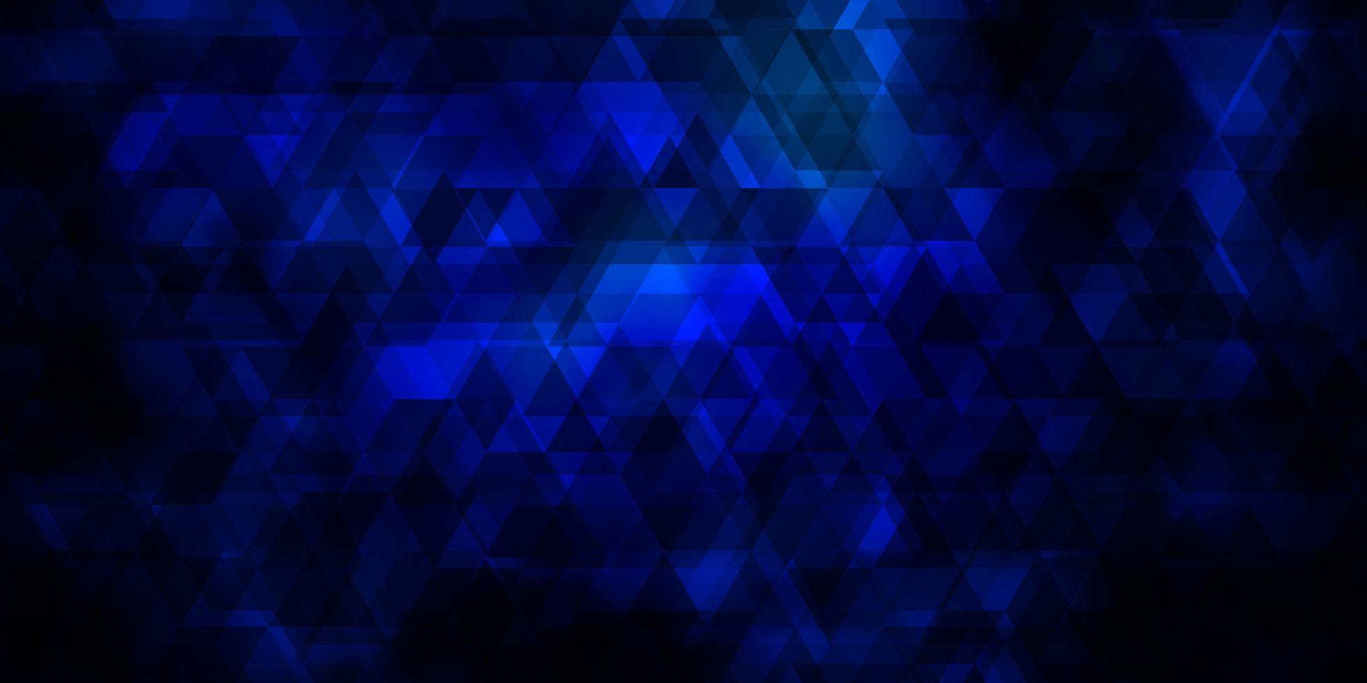 Dark BLUE vector background with lines, triangles.