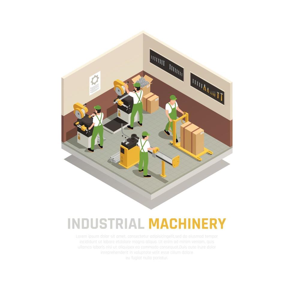 Industrial Machinery Isometric Composition Vector Illustration