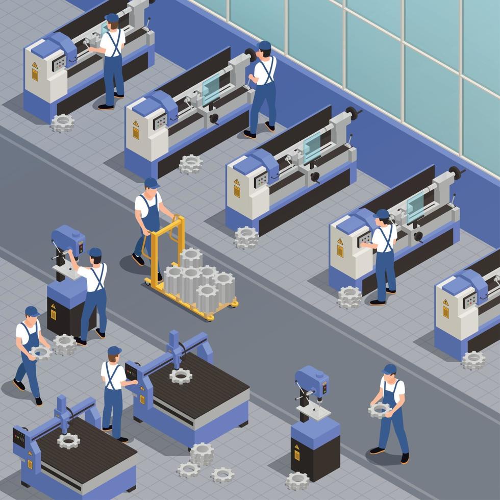 Industrial Machinery Background Vector Illustration