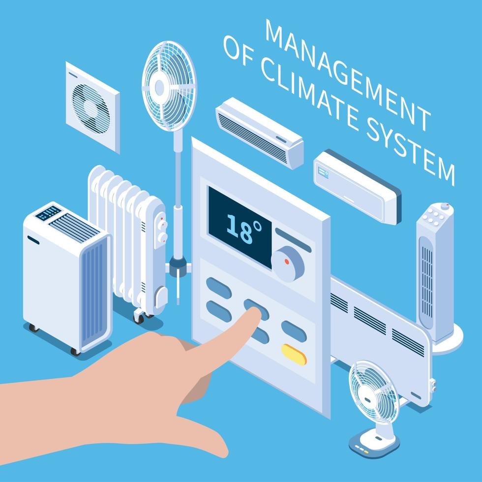 gestión de la composición del sistema climático ilustración vectorial vector