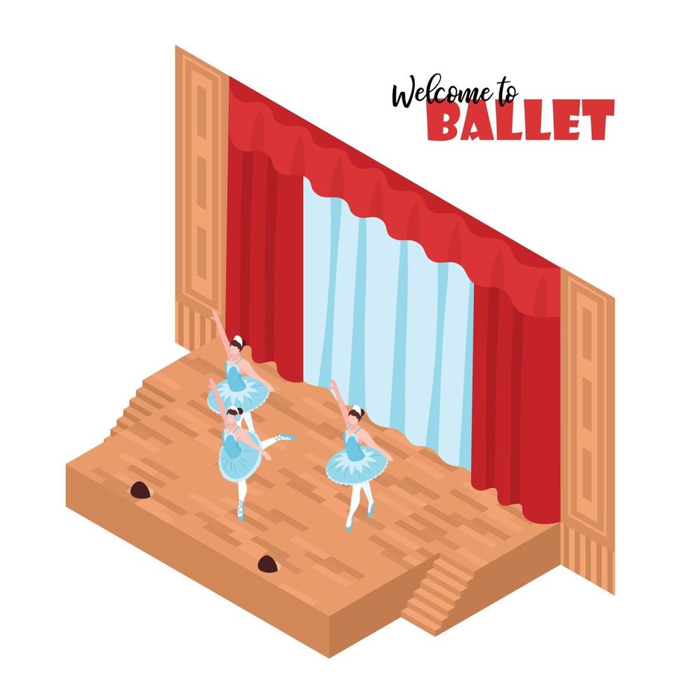 Theatre Isometric Concept Vector Illustration