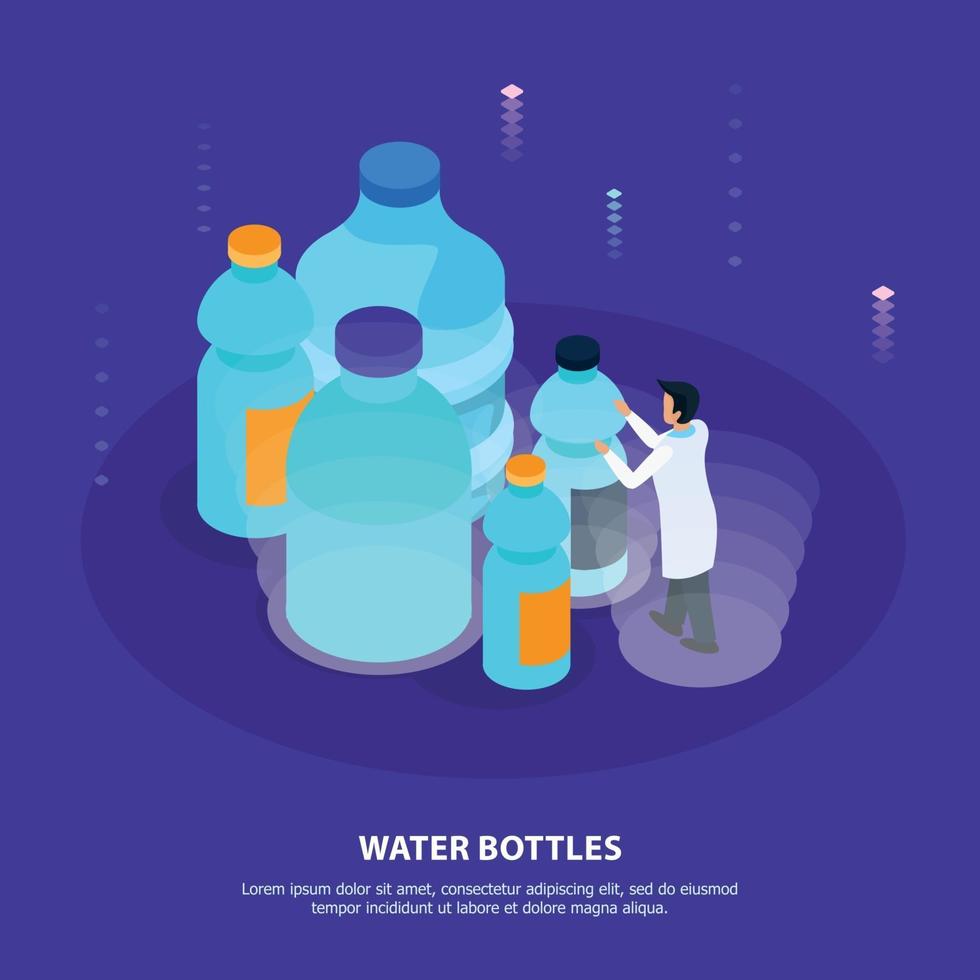 Water Purification Isometric Background Vector Illustration