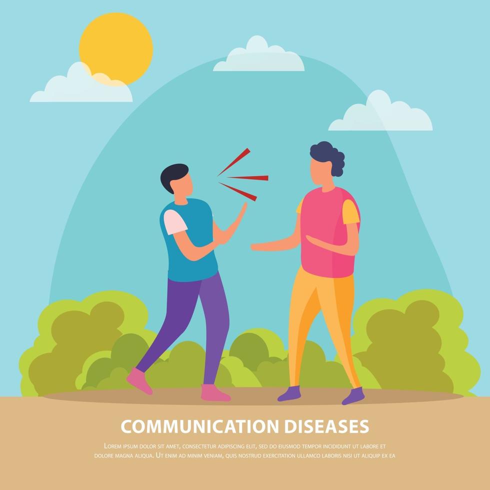 Communication Diseases Flat Background Vector Illustration