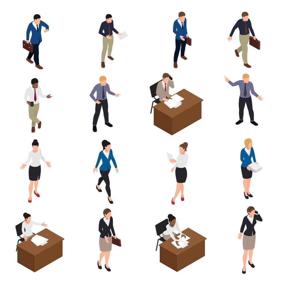 Business People Icons Set Vector Illustration