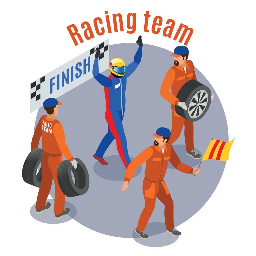 Racing Sports Composition Vector Illustration