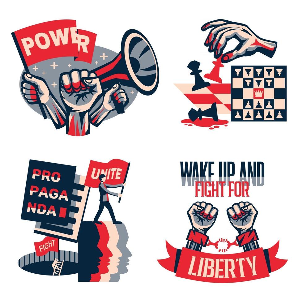 Revolution Propaganda Concept Vector Illustration