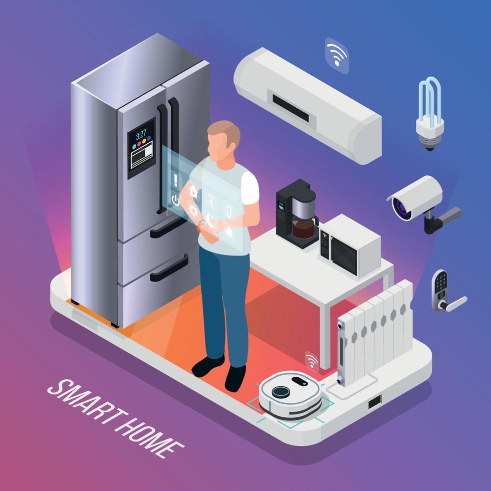 IOT Isometric Composition Vector Illustration