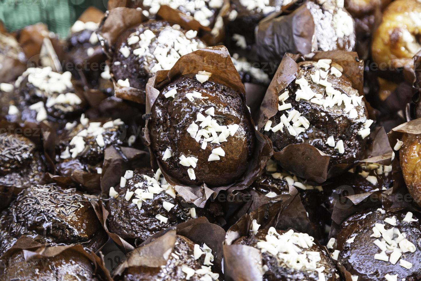 Homemade chocolate cupcakes photo