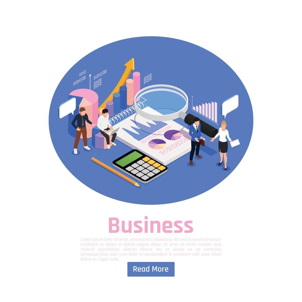 Business Management Page Design Vector Illustration