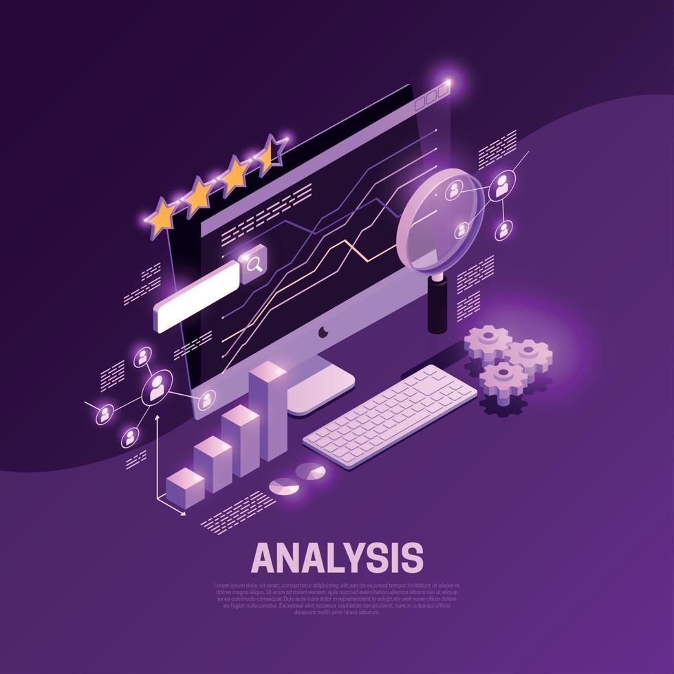 Web SEO Isometric Composition Vector Illustration