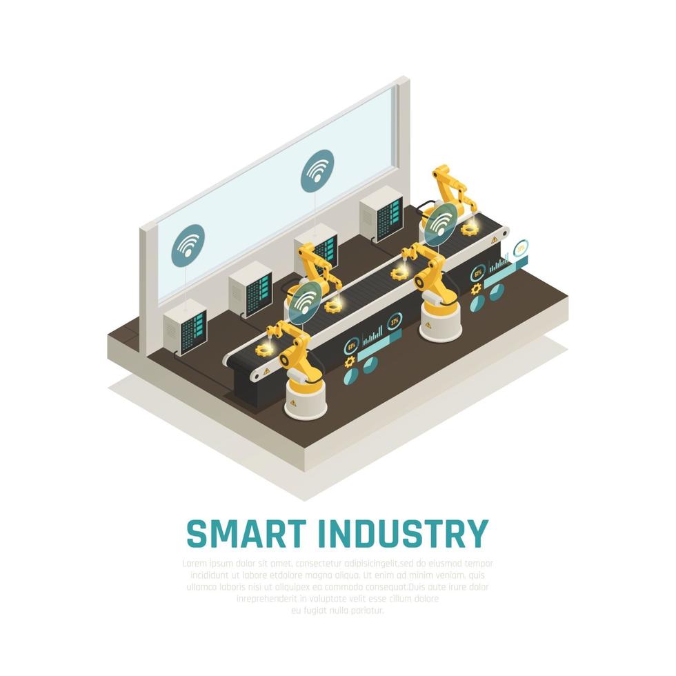 Ilustración de vector de composición de industria inteligente