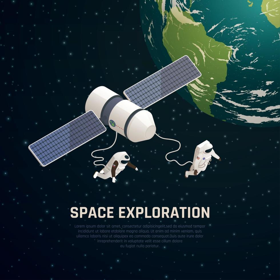 Space Exploration Background Vector Illustration