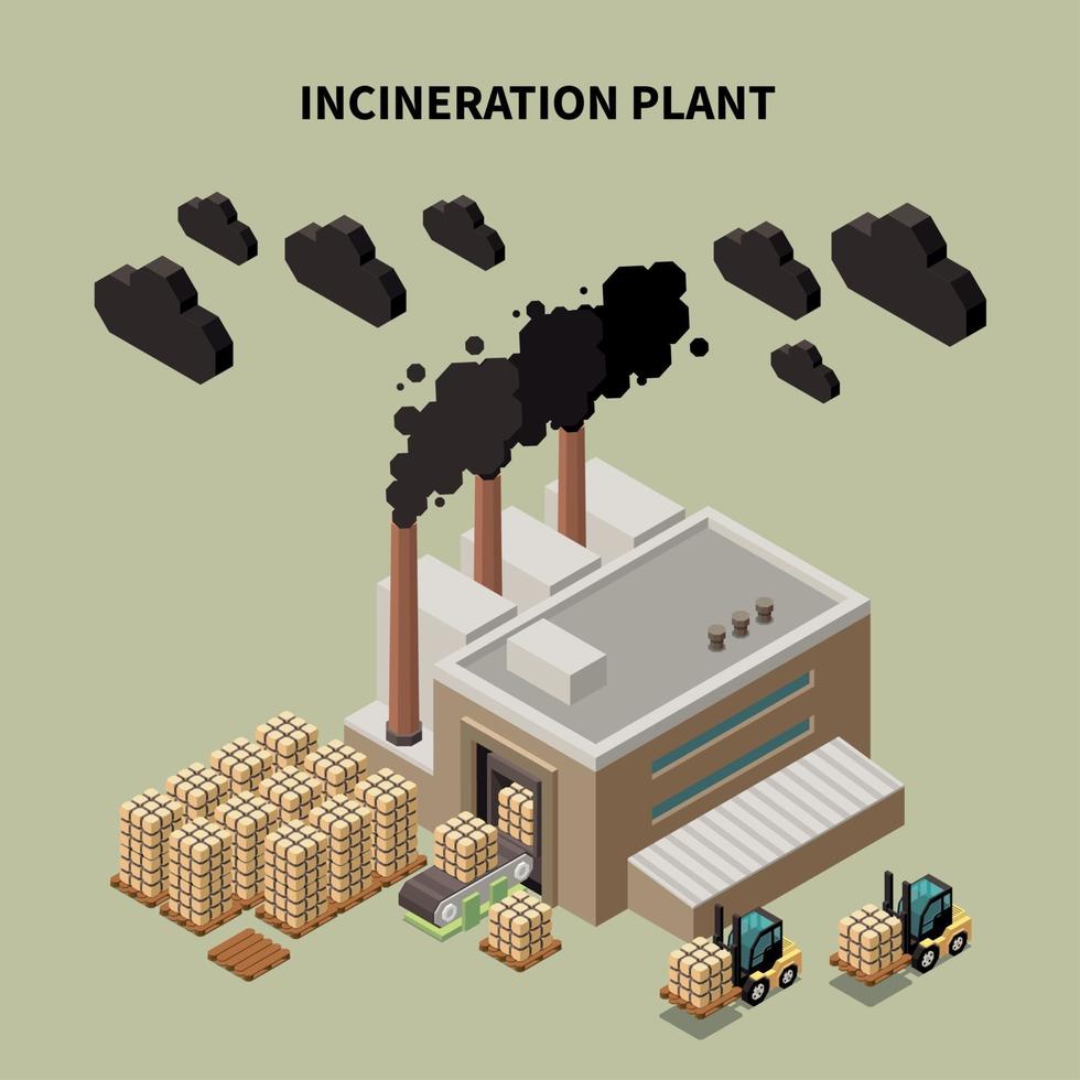 Ilustración de vector de composición de reciclaje de basura coloreada