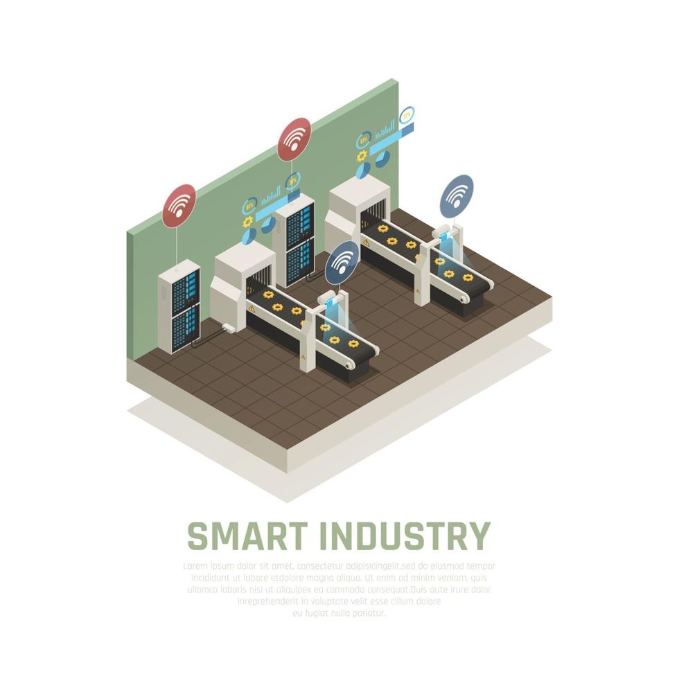 Ilustración de vector de concepto de industria inteligente