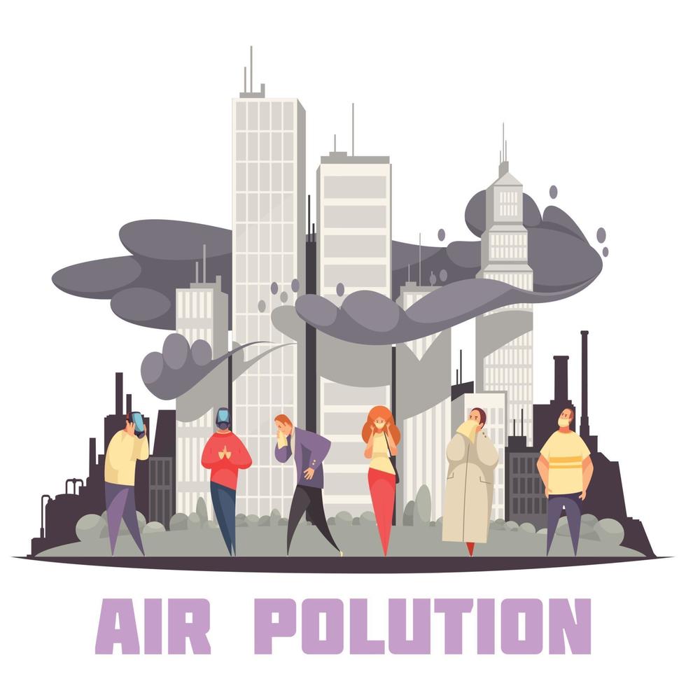 Air Pollution Vector Illustration