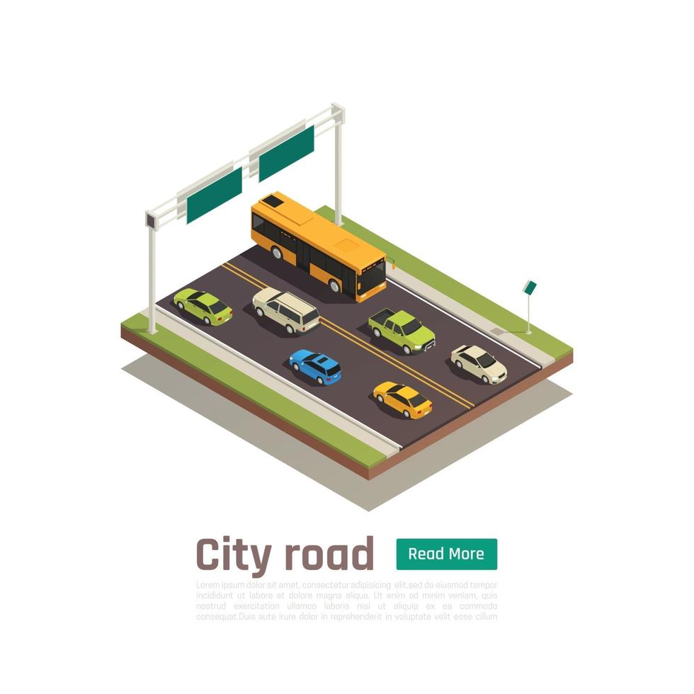 Ilustración de vector de composición isométrica de la ciudad