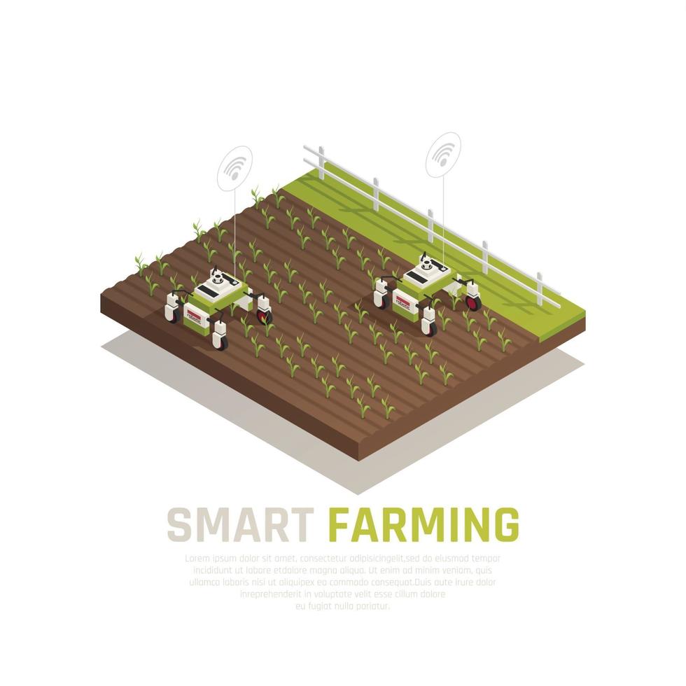 Ilustración de vector de concepto de agricultura inteligente