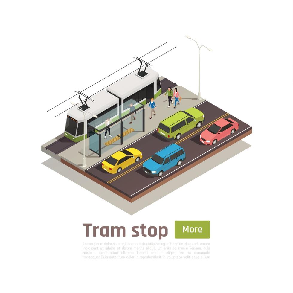 Ilustración de vector de composición de ciudad de color isométrico