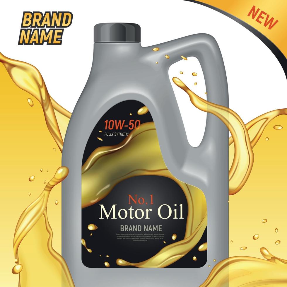 Motor Oil Ad Background Vector Illustration