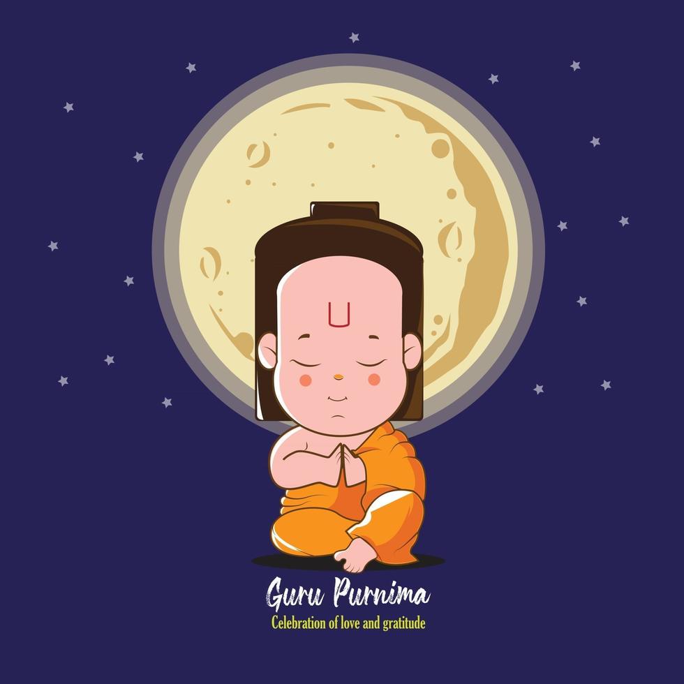 cartel de celebración del guru purnima vector