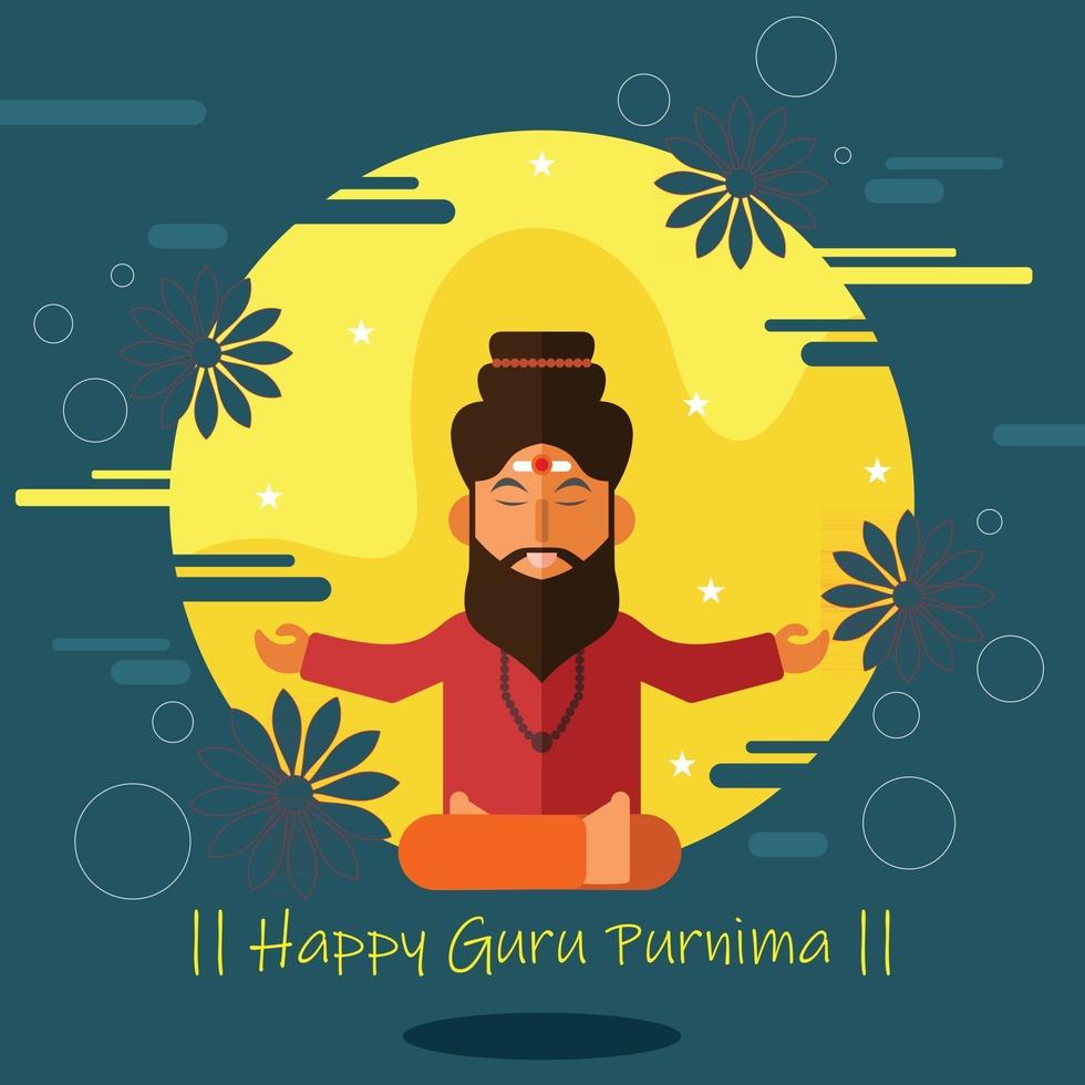 cartel de feliz guru purnima vector