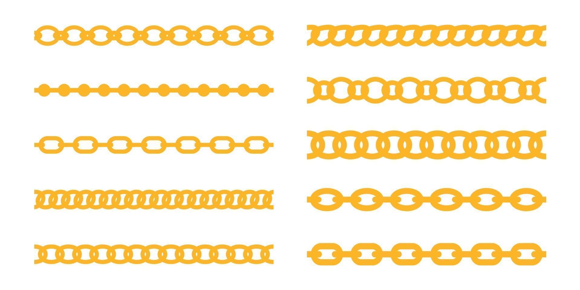 Golden chain vector. luxury jewelry It is made of gold chains interlaced in a line. vector