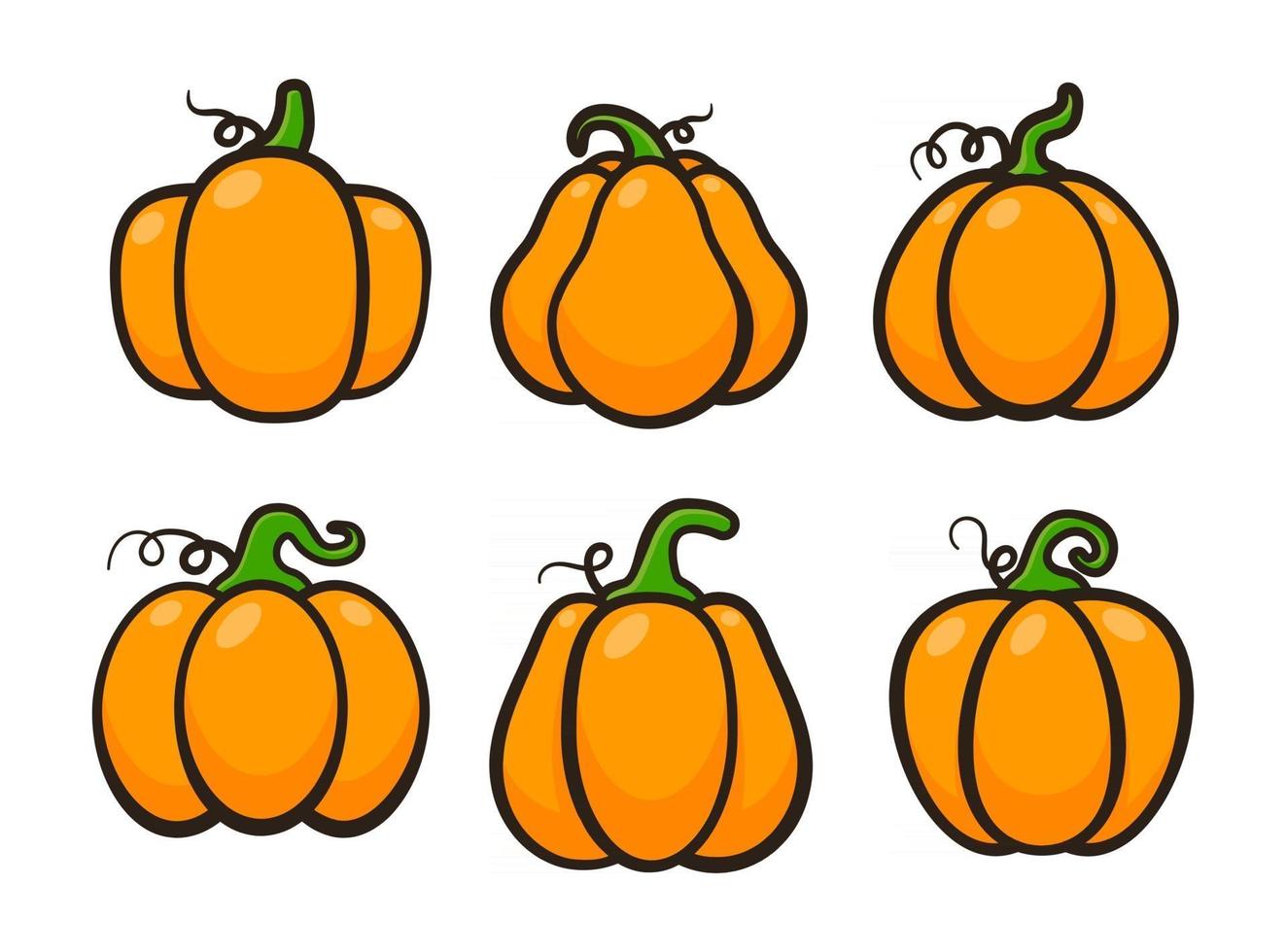 Yellow pumpkin vector for carving scary ghost faces for Halloween.