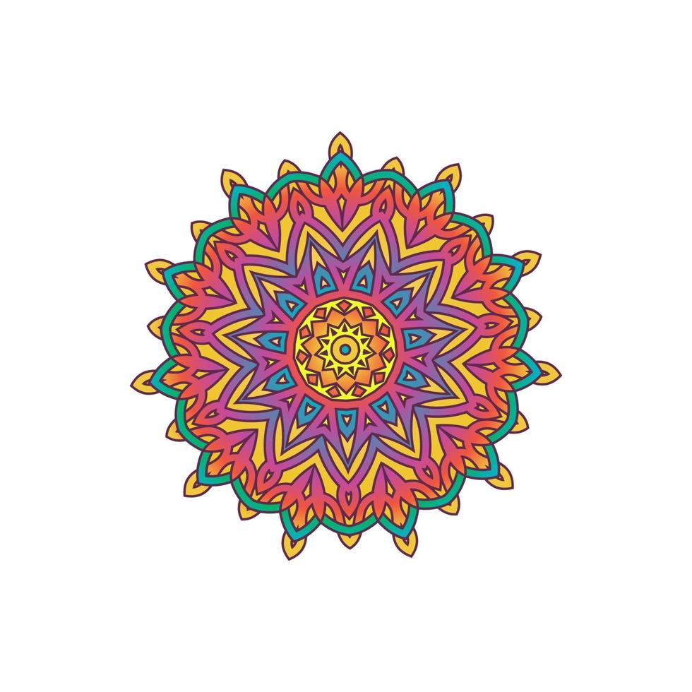 Ilustración de vector de diseño colorido mandala artístico abstracto