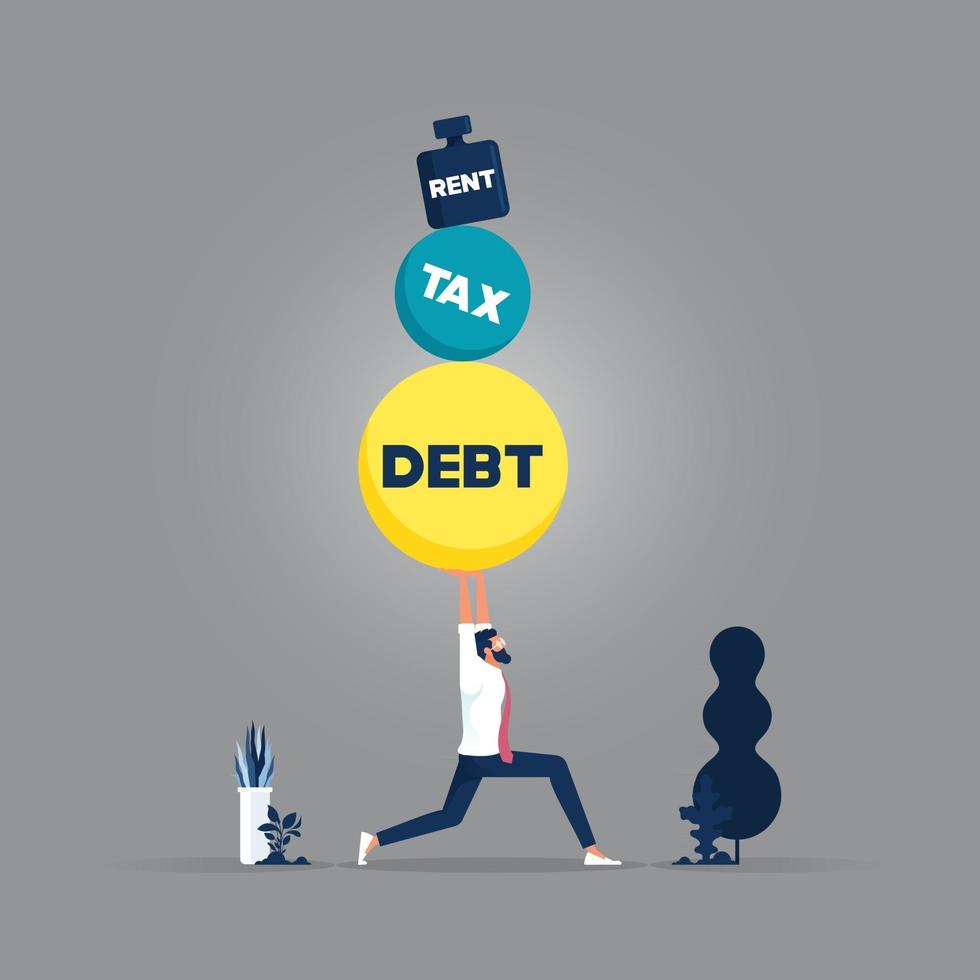 Business problem crisis hardship and burden concept vector