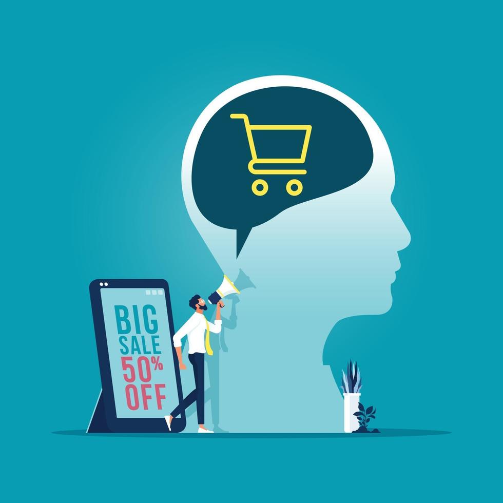 Promotion with smartphone concept-Mobile marketing vector