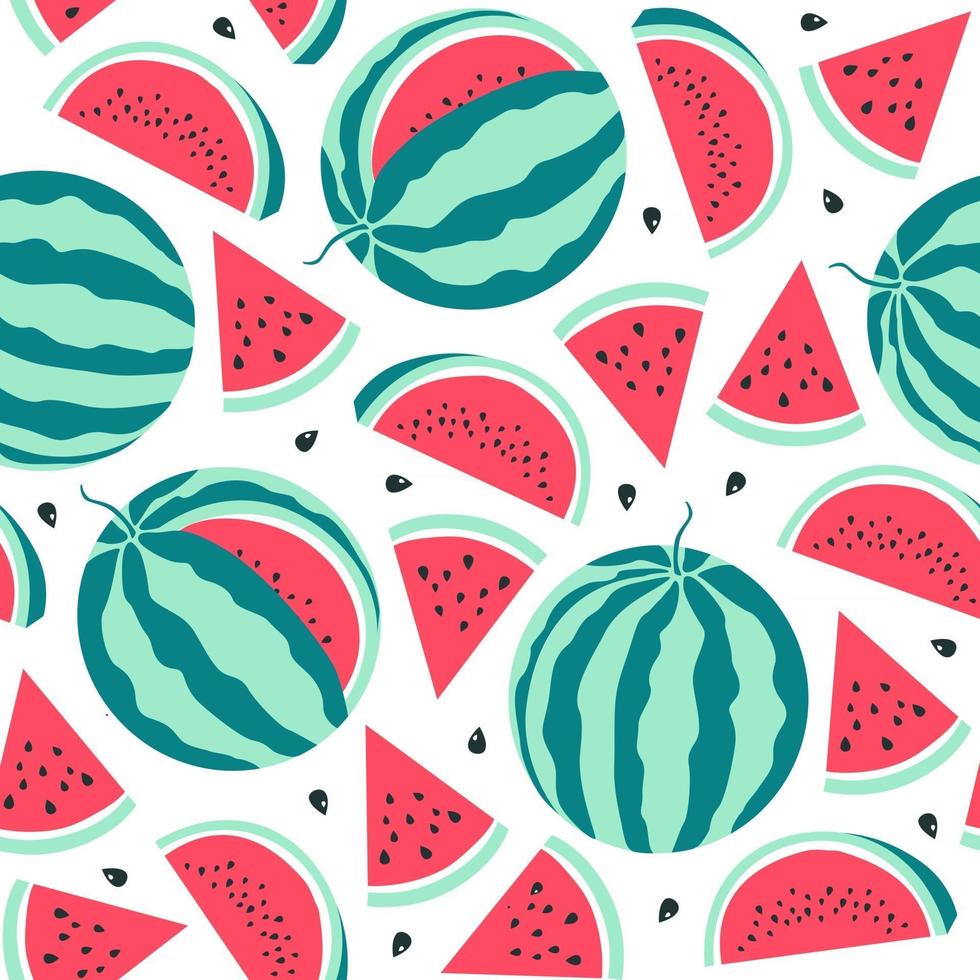 Watermelon  pattern on white background. Vector