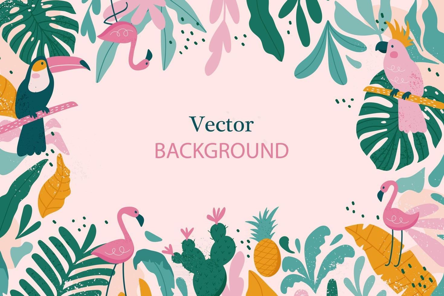 Tropical frame with space for text. vector