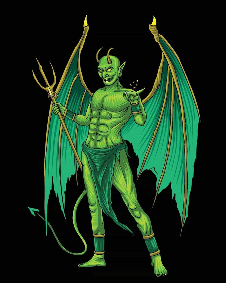 GREEN DEVIL ILLUSTRATION 2944714 Vector Art at Vecteezy