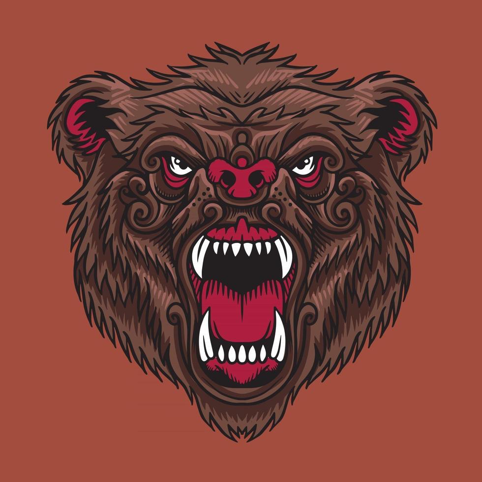 vector de cabeza de oso