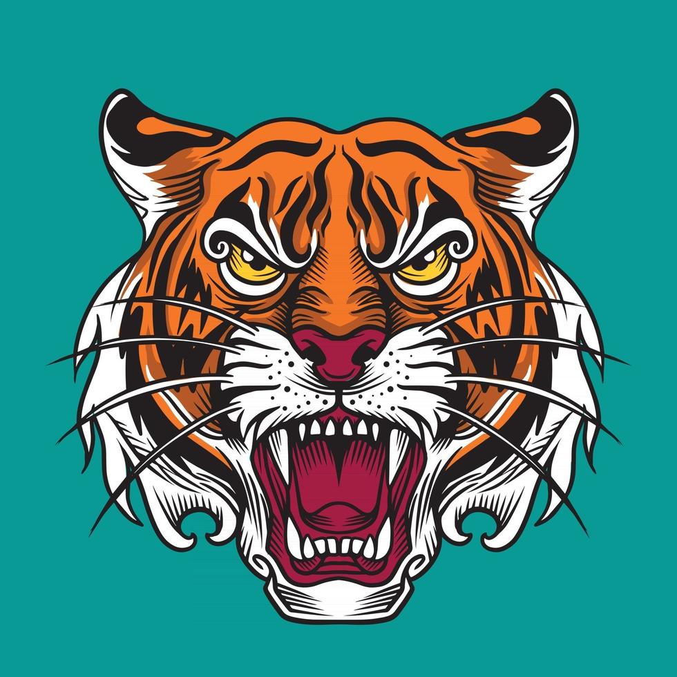 vector de cabeza de tigre