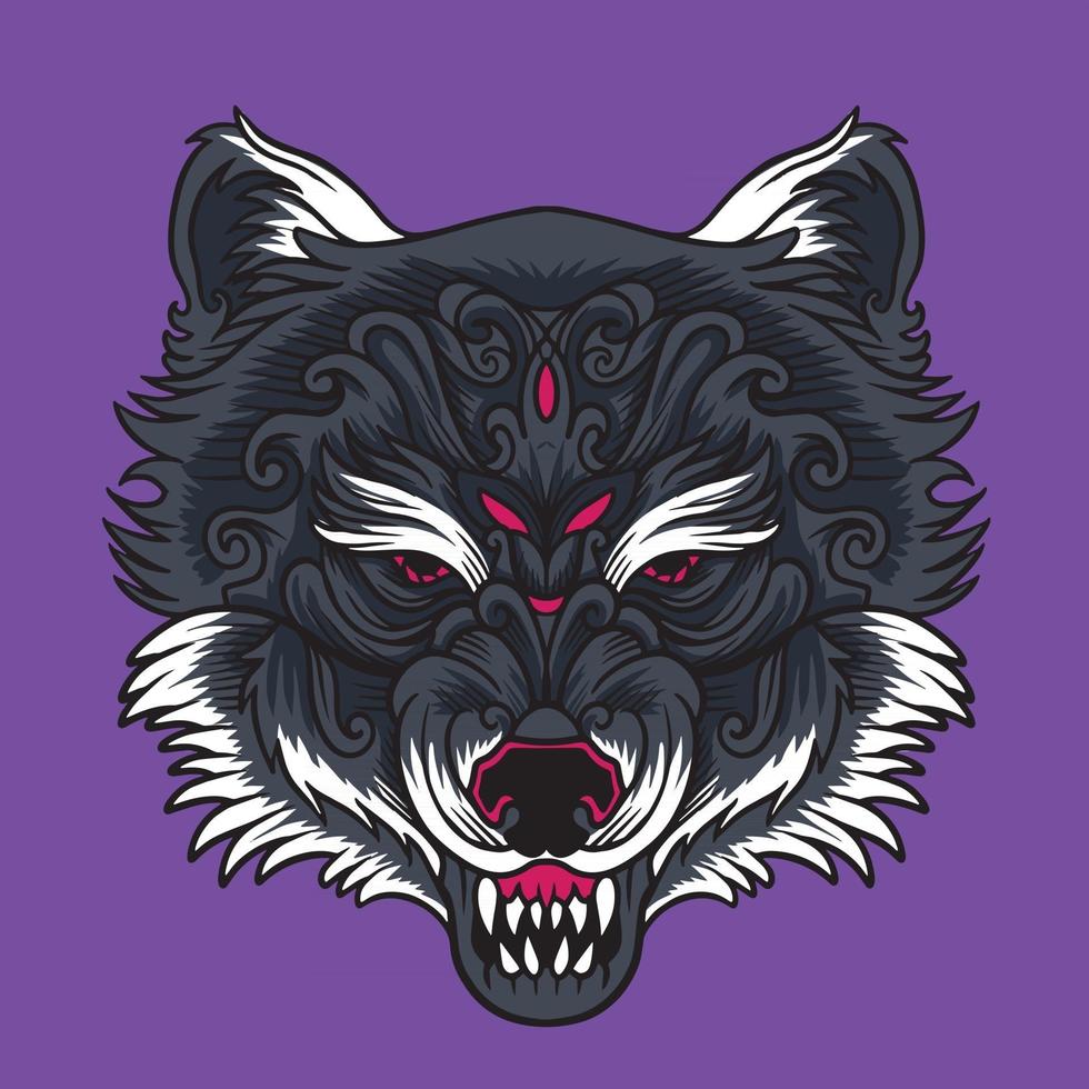 vector de cabeza de lobo