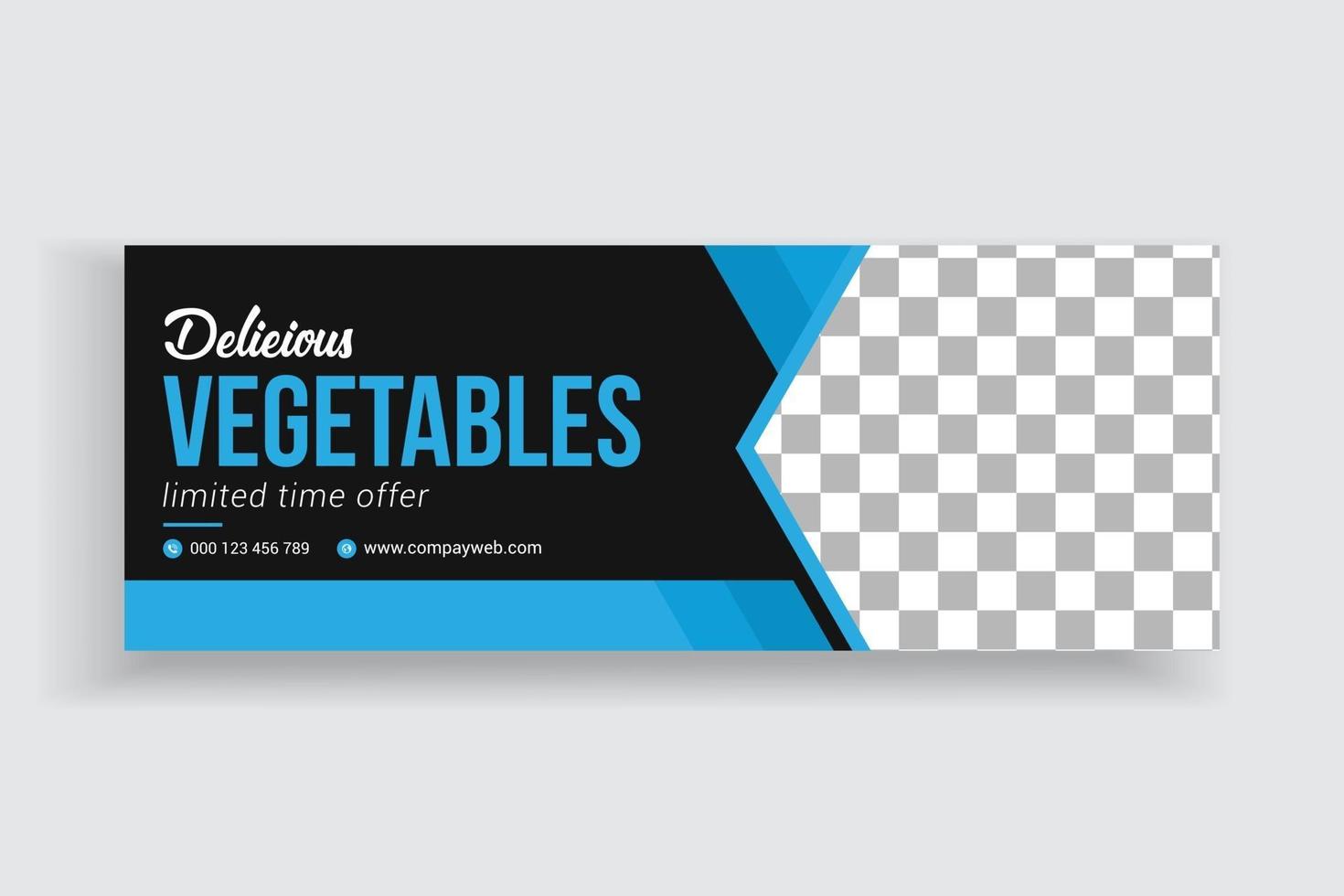 Food Sale Social Media Timeline Cover and Web Banner Template vector