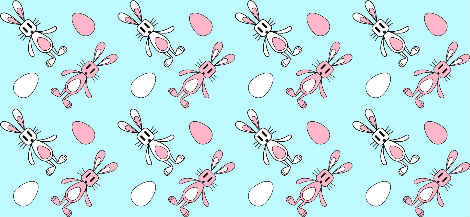 vector seamless pattern, bunny, rabbit illustration,