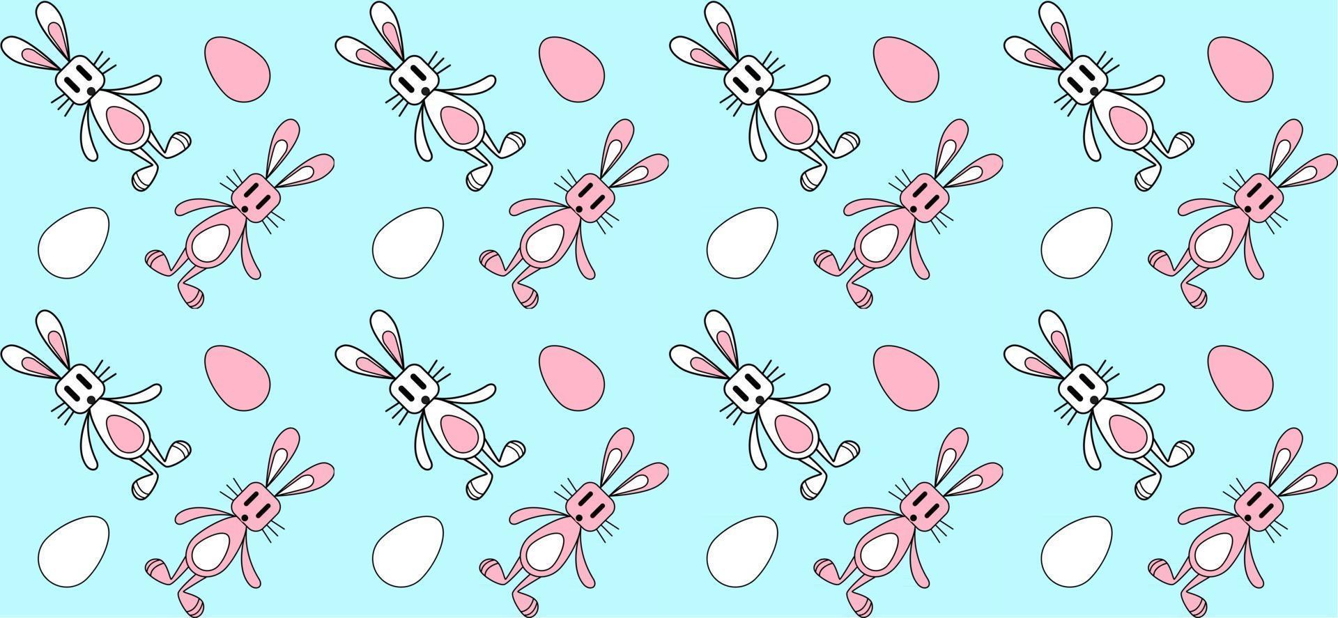 vector seamless pattern, bunny, rabbit illustration,