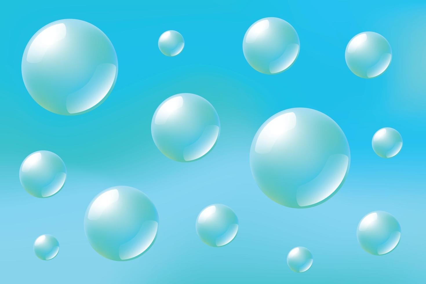 globos de agua, bajo el agua, pompas de jabón vector