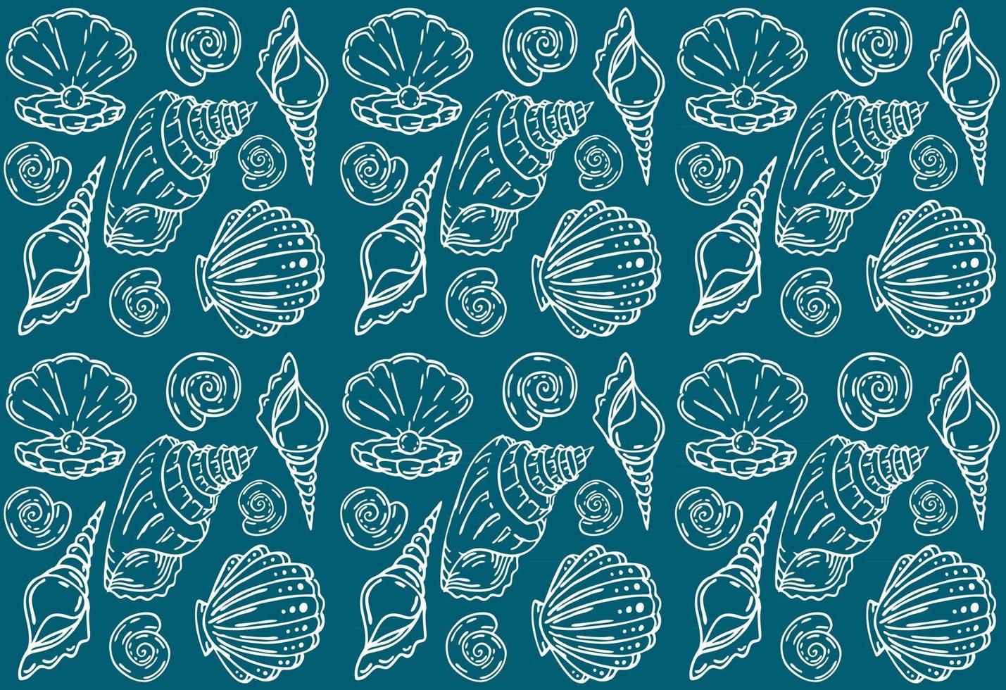 Shell vector textile pattern, underwater creatures pattern